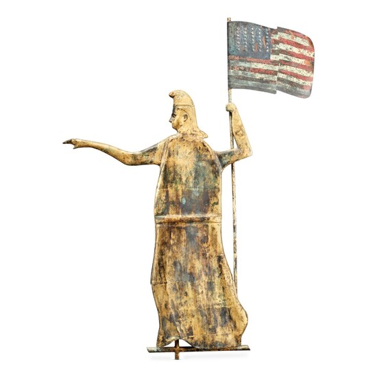 Fine and Rare Molded Copper 'Goddess of Liberty' Weathervane, Possibly J.L. Mott Iron Works, New York, Circa 1880