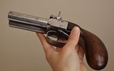 France - 1840/1845 - Grand pistolet double canon rare haute qualité poinçonné de la Manufacture Royale de Saint Etienne, - Pistol - 12mm cal
