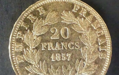 France. Napoléon III (1852-1870). 20 Francs 1857-A, Paris