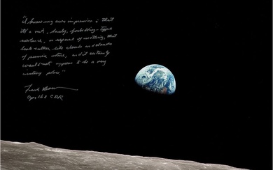 Frank Borman Signed Oversized 'Earthrise' Photograph