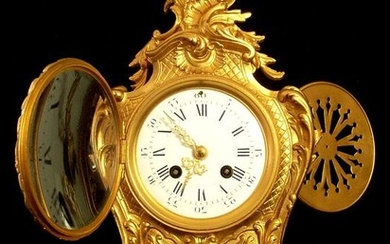French Empire - XIX Th Century - Exceptional big clock - cartel in chiseled solid bronze - Large - Bronze - 19th century