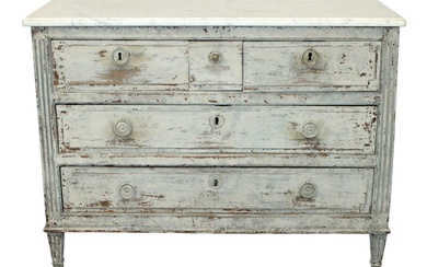 French Louis XVI 3 over 2 drawer commode