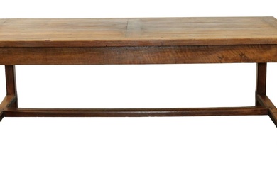 French bakery table in walnut with bread board ends