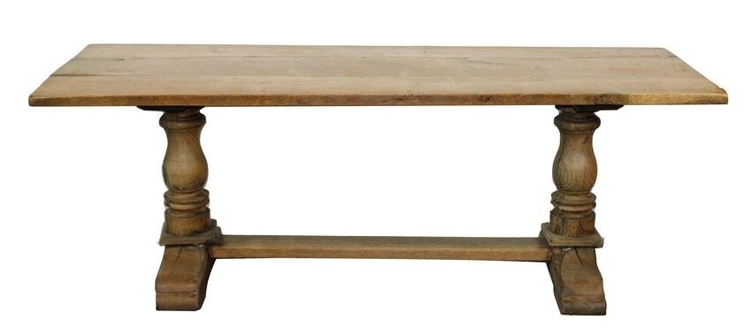 French bleached oak trestle table
