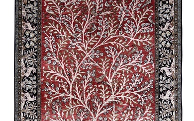 Ghom silk. Oriental carpet. Circa 1970.