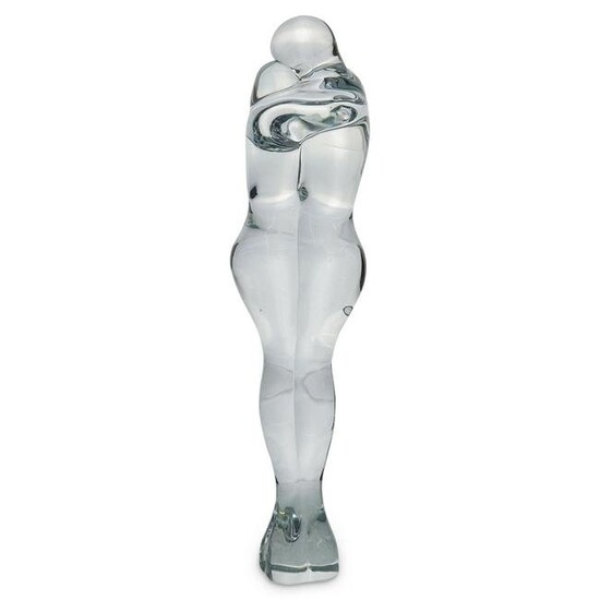Glass Sculpture Of Embracing Lovers