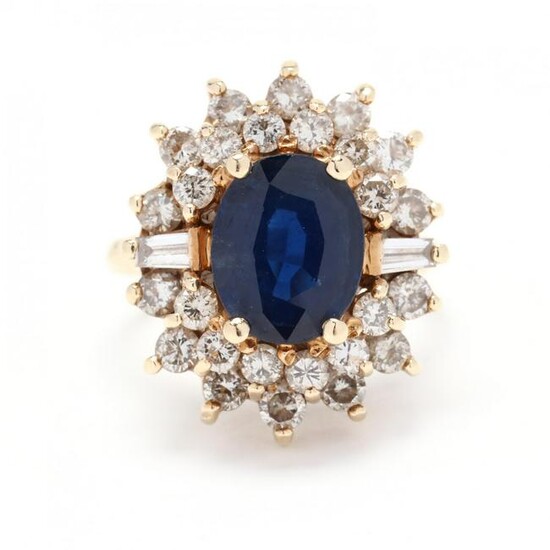 Gold, Sapphire, and Diamond Ring