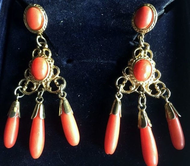 Gold-plated - Earrings Coral