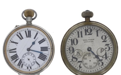 Goliath nickel cased lever pocket watch for repair, 65mm; to...