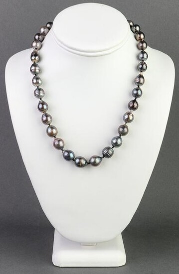 Gray Baroque Pearl Necklace with 14K YG Clasp