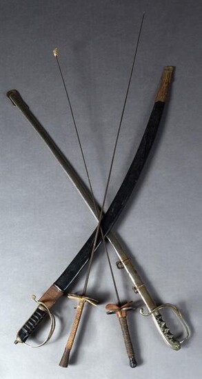 Group of Four Swords, 20th c., consisting of a pair of