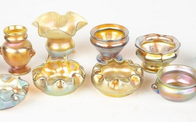Group of Tiffany Favrile Cabinet Pieces