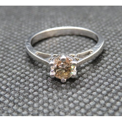 HM 18ct white gold diamond solitaire ring approx .6ct