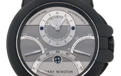 Harry Winston HARRY WINSTON Ocean Triretro Chronograph Black Zarium OCEACT44ZZ006 Gray/Silver Dial