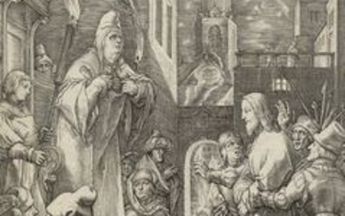 Hendrik Goltzius (Mhlbracht,, 1558 - Haarlem,, 1617), Cristo davanti a Caifa. 1597.