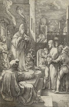Hendrik Goltzius (Mhlbracht,, 1558 - Haarlem,, 1617), Cristo davanti a Caifa. 1597.
