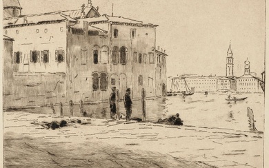 Henri ROUART (1833-1912) Venise, les quais.... - Lot 177 - Beaussant Lefèvre & Associés