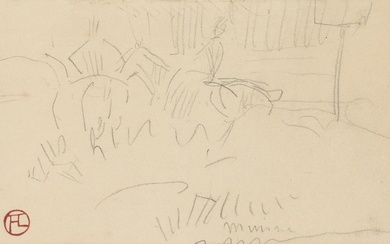 Henri de Toulouse-Lautrec Croquis de cavaliers et amazones au bois