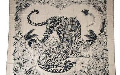 Hermes Shawl / Scarf Jungle Love Tattoo Cashmere Silk