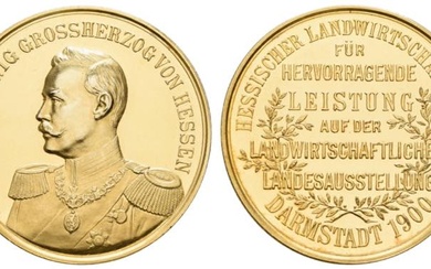 Hessen-Darmstadt, Goldmedaille (Dm. 39 mm, 44,67 g), 1900, Ernst Ludwig,...