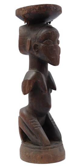 (-), Wooden ancestor statue, Luba tribe DR Congo...
