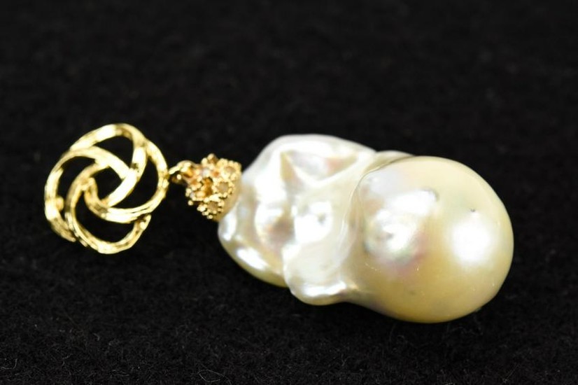 Huge High Luster Cultured Baroque Pearl Pendant