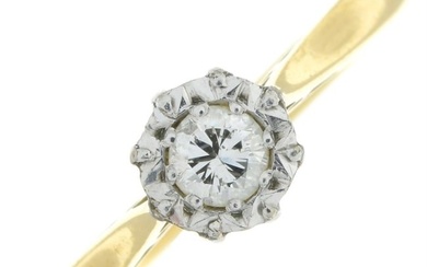 Illusion-set diamond single-stone ring