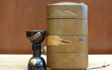 Inro, Netsuke (1) - Lacquer, Wood - Kotsuzumi (小鼓) - Japan - 19th century