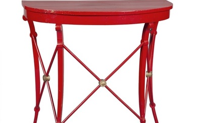 Italian Empire Style Red Lacquered Console Table 19th Century