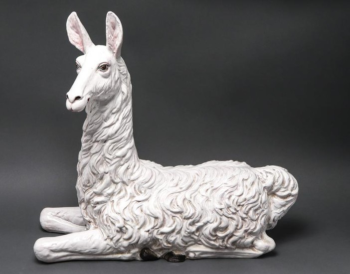 Italian Mottahedeh "Alpaca" Ceramic Sculpture