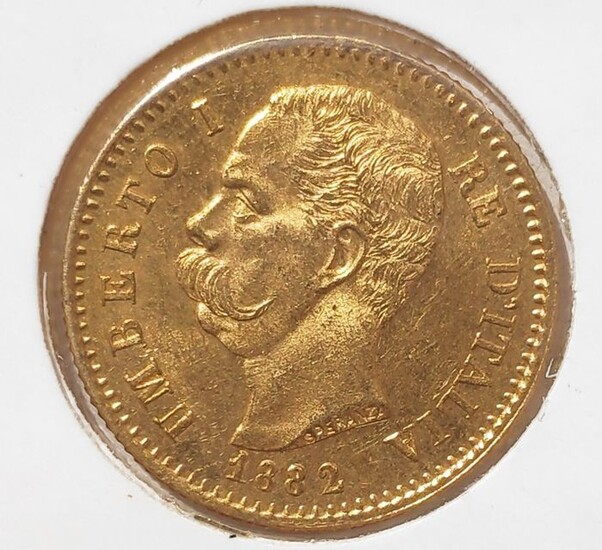 Italy - 20 lire Lire 1882 Umberto Uno - Gold