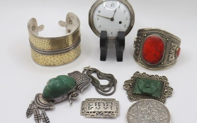 JEWELRY. Grouping of Silver Jewelry Incl. Mexican