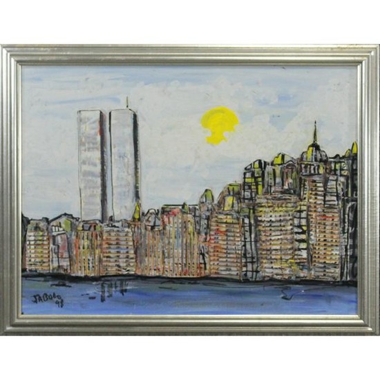 Jabolo, Oil/c New York City Skyline with Twin Towers
