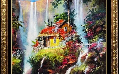 James Coleman Large Giclee On Canvas Hand Embellished Signed Paradise Home Art