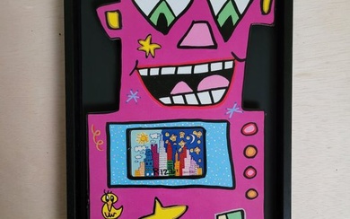 James Rizzi (1950-2011) - [1] Rizzi tower with 1 hand-signed card - FRAME! mother'sday Art & Gift