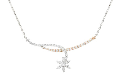 Jewellery Necklace NECKLACE, 18K white gold/rose gold, brilliant cut diamon...
