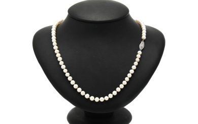 Jewellery Pearl necklace PEARL NECKLACE, cultured freshwater pearls, somewhat baroqu...