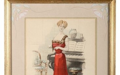 "Journal des Demoiselles" illustrationParis, 1900, no. 1hand engraved engraving on paperpublished by J. Falconer and Abel Goubaud, framed30 x 23 cm