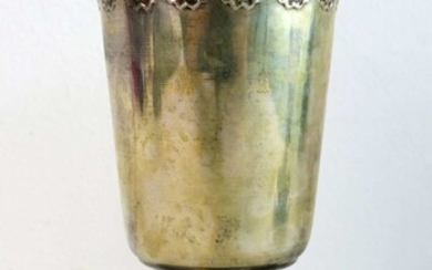 Kiddush Cup and Matching Bottom made of 800 Silver
