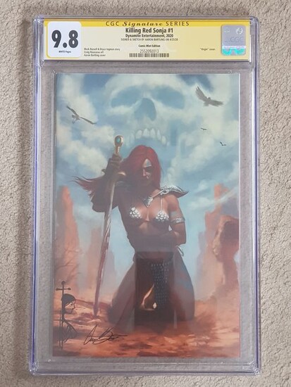 Killing Red Sonja #1 Comic Mint / Aaron Bartling Virgin Variant - Signed and Remarked CGC 9.8 - First edition
