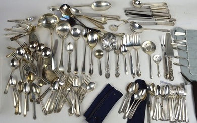 LARGE LOT OF SILVERPLATE INC ORNATE SERVING PIECES