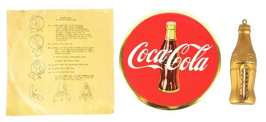 LOT OF 2: COCA-COLA SIGN IN ORIGINAL ENVELOPE AND A