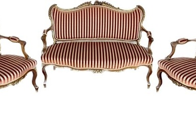 LOUIS XV STYLE SOFA & CHAIR SUITE