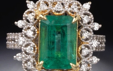 Ladies' 4.06 ct Emerald and Diamond Ring, GIA Report