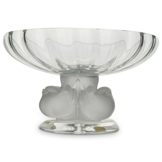 Lalique Nogent Crystal Pedestal Bowl
