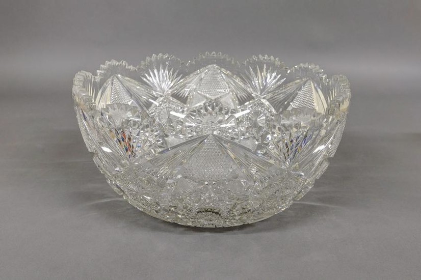 Large American Brilliant Period Punch Bowl