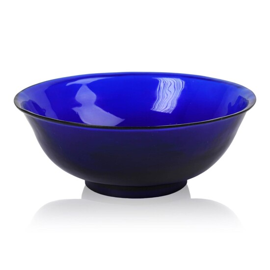 Large Chinese Blue Peking Glass Bowl