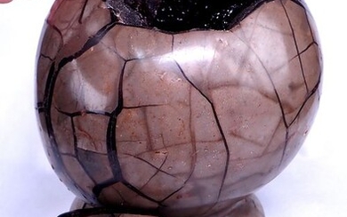 Large Very Decorative Septarian Sphere / Druse, with beautiful druse - 245×190×185 mm - 13466 g