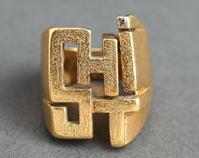 Le Beau 18K Yellow Gold & Diamond "SHIT" Ring
