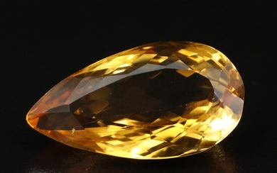 Loose 27.51 CT Pear Faceted Citrine